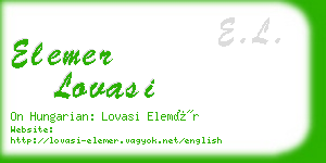 elemer lovasi business card